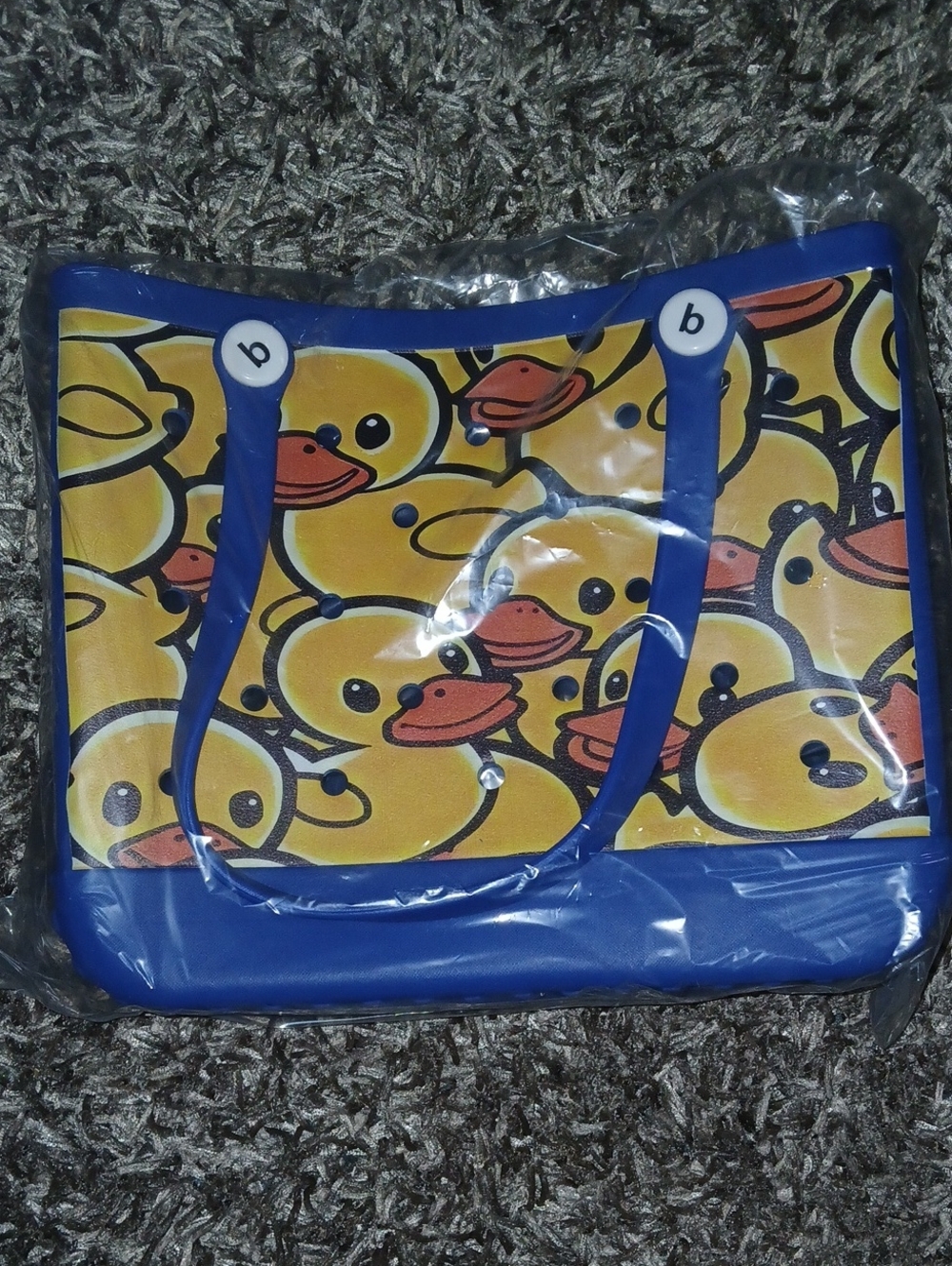 Blue Duck-Print LIKE Bogg Bag. Medium
